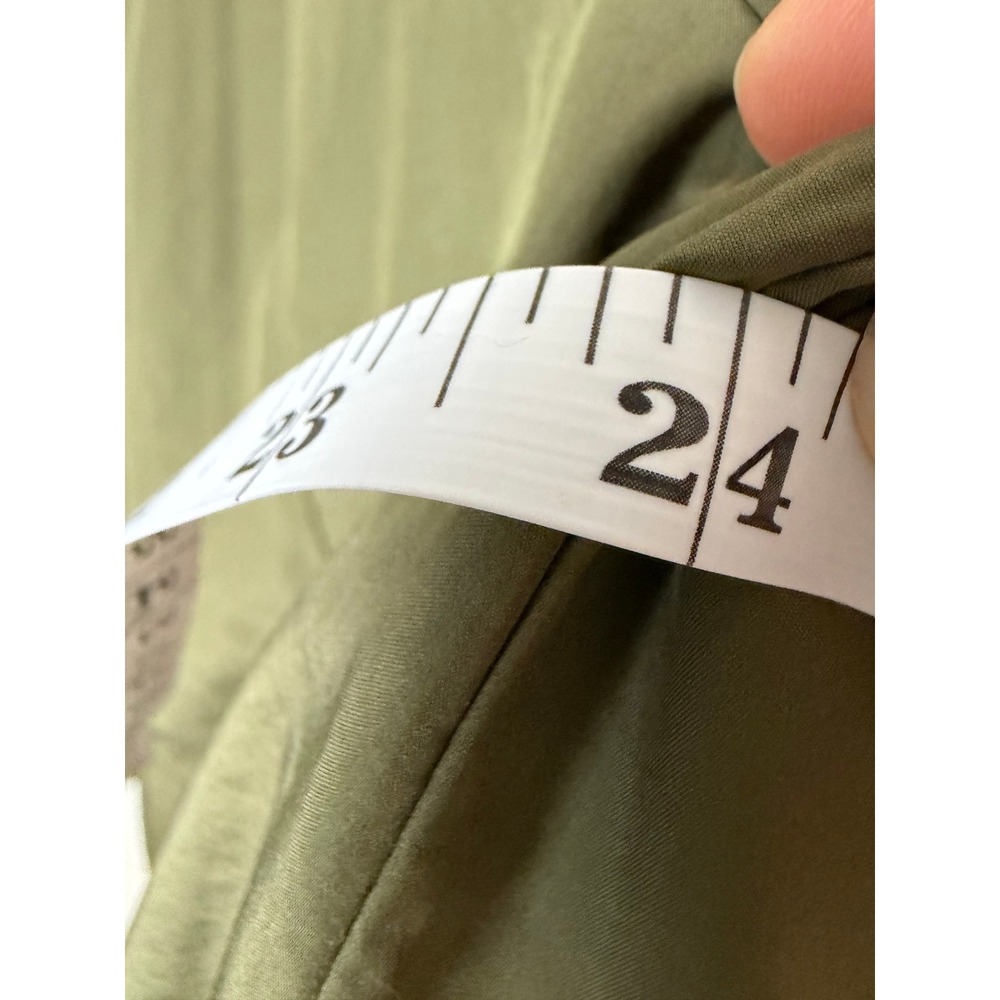 Zara Basic Womens XL Olive Green Full Zip Windbreaker Jacket Drawstring Hem - Picture 6 of 7